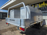 #196 Single cab Alloy Tray with toolboxes - Colorado